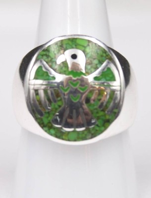 Auktion 352<br>925er Silber-Ring mit Malachit, 10,3gr., RG 66 [1]