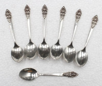 Auktion 352<br>7x  Mokkalöffel, Sterling, Thailand, 41,8gr., L-9,7cm [1]
