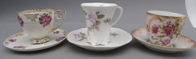 Auktion 352<br>3x kl. Kaffeetassen mit U.T., wohl alle Vorkrieg, Rosenthal, C. Tielsch und Austria [1]