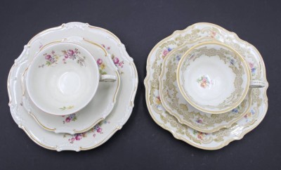 Auktion 352<br>Paar Sammelgedecke,  1x Hutschnreuther, älter, ca. Tassen H-6cm [1]