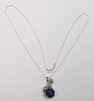 Auktion 352<br>925er Halskette mit Pantheranhänger dieser mit Lapis, zus. 11gr., L-60cm Anh. L-3,7cm [1]