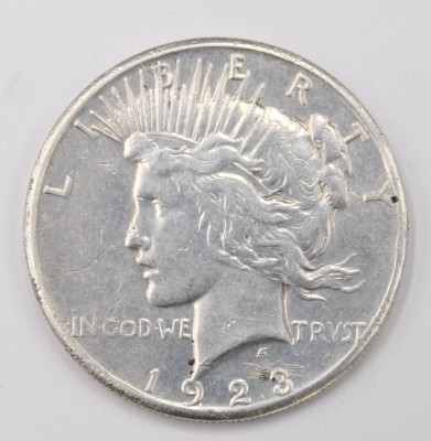 Auktion 352<br>ein Peace -Dollar von1923 , Silber 26,5 gr. , D- 3,8cm [1]