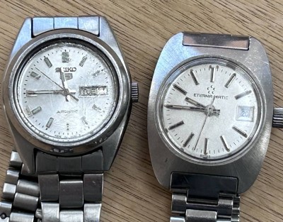 Auktion 352<br>2x Automatic DAU, Werke stehen, , Eterna-Matic  und Seiko 5 Tragespuren [1]
