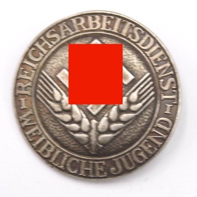 Auktion 352<br>Abzeichen, RAD, weibliche Jugend, verso Hersteller,  wohl Sammleranfertigung, D-4,3cm [1]