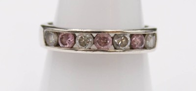 Auktion 352<br>925er Silber-Ring, lila u. klare Steine, 3,9gr., RG 60 [1]