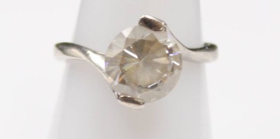 Auktion 352<br>925er Silber-Ring, klarer Solitärstein, 2,8gr., RG 53 [1]