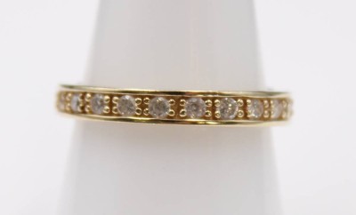 Auktion 352<br>925er Silber-Memoryring, klare Steine, vergoldet, 3gr., RG 60 [1]