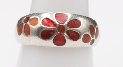 Auktion 352<br>925er Silber-Ring, Emaille,  4,4gr., RG 59 [1]