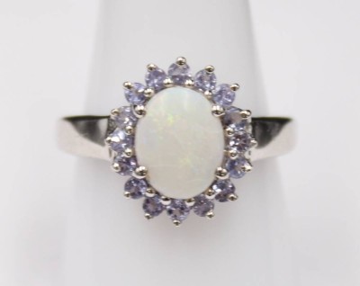 Auktion 352<br>925er Silber-Ring, Harry Ivens, Amethyste und Opal, 4,1gr., RG 60 [1]