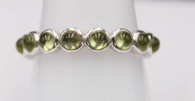 Auktion 352<br>925er Silber-Ring, JLO, grüne Steine (Diopside),  3,8gr., RG 60 [1]