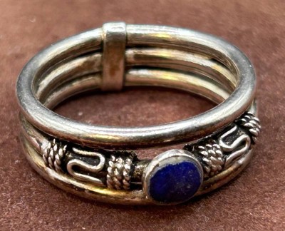 Auktion 352<br>Silberring-925- mit blauen Stein, RG 56, 3,9 gr [1]