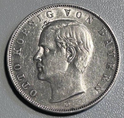 Auktion 352<br>3 Mark, Otto von Bayern 1910, D, Silber 16,8 gr [1]