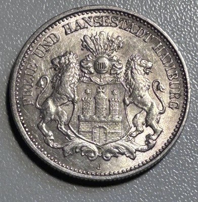 Auktion 352<br>2 Mark 1908 , Hamburg, J., 12 gr. [1]