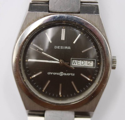 Auktion 352<br>Herrenarmbanduhr, Desira, Chrono-Quartz, getragene Erhaltung,  Werk nicht geprüft, D-3,6cm [1]