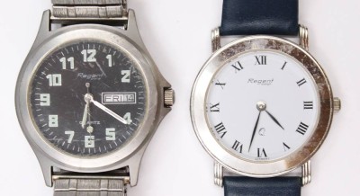 Auktion 352<br>2x Armbanduhren, Regent, Quartzwerke nicht geprüft,  Tragespuren, je ca. D-3,5cm [1]