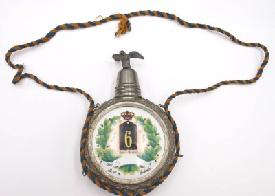 Auktion 352<br>Reservistenflasche, 1900-1903, B.d.4.Eskadr., H-18,5cm D-12cm [1]