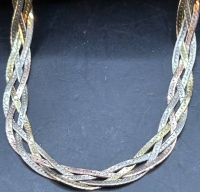 Auktion 352<br>Tricolor Halsband, Silber-925-, L-45 cm, 12,5 gr. [1]