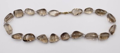 Auktion 353<br>Halskette wohl Rauchquartz, ca. L-51cm [1]