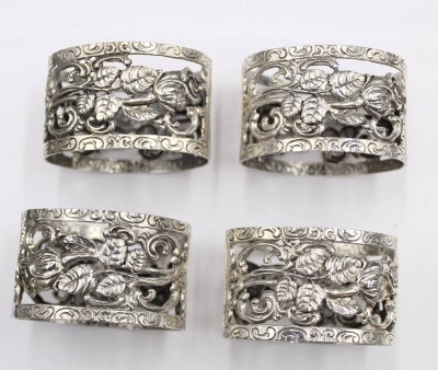 Auktion 353<br>4x 835er Silber-Serviettenringe, 101,9gr., B-3,2cm [1]