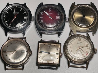 Auktion 353<br>6x vintage  mechan. Armbanduhren, alle laufen zumindest an, [1]