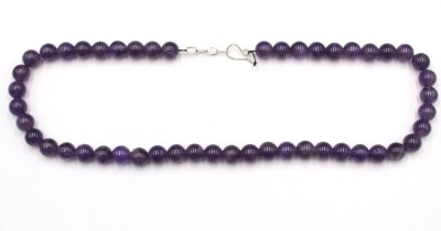 Auktion 353<br>Halskette, Amethyst, polierte Kugeln, Silberschließe, L-42cm [1]