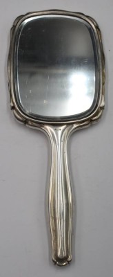 Auktion 353<br>gr. Handspiegel, Silber-935-, gut erhalten,  H-27 cm [1]