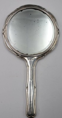Auktion 353<br>gr. Handspiegel, Silber-800-, Spiegel fleckig, Gebrauchsspuren,  H-27 cm [1]