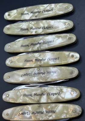 Auktion 353<br>7x Werbe-Taschenmesser, ungebraucht, Haase-Munster (Lager) ?, L-ca. 8,5 cm [1]