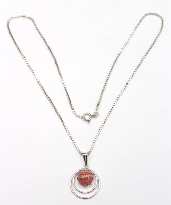 Auktion 354<br>Rhodochrosit -Anhänger an Kette, je 835er Silber, 9,7gr., L-49cm, Anh. L-3,3cm [1]