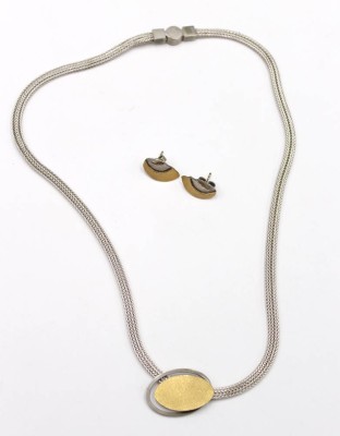 Auktion 354<br>925er Silber-Set, Halskette und passende Ohrstecker, zus. 22,3gr., L-40cm und 1,5cm [1]