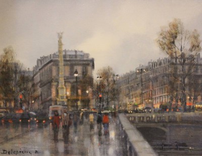 Auktion 354<br>Roger DELAPIERRE (1935-2021), Le Charelais, Paris, Öl/Leinwand, gut gerahmt, RG 41,5 x 49cm [1]