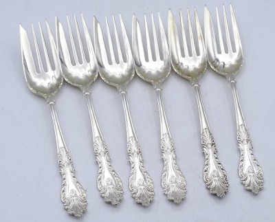 Auktion 366<br>6x Gabeln versilbert , vn Rogers & Hamilton , L-16,6 cm [1]