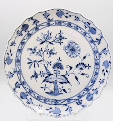 Auktion 355<br>runde Platte, Stadt Meissen, Zwiebelmuster, D-30cm [1]