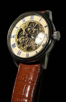 Auktion 355<br>Automatic Skelett-HAU ohne Hersteller?, gut erhalten, Lederband, Werk läuft [1]