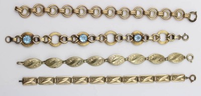 Auktion 355<br>4x div. ältere Armbänder, meist Doublé, ca. L-19cm, Altersspuren [1]