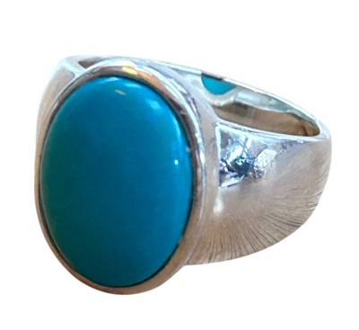 Auktion 356<br>Silberring-925- mit blauen Cabouchon, RG 60, 6,5 gr [1]