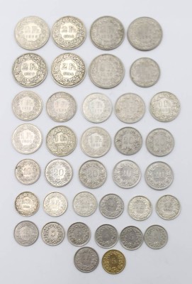 Auktion 356<br>Konvolut Schweizer Franken, ab ca. 1944, teilw. Silber,  zus ca. 164gr. [1]
