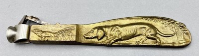 Auktion 356<br>Zigarrenabschneider, Bronzegriff mit Jagdhund, L-14 cm [1]