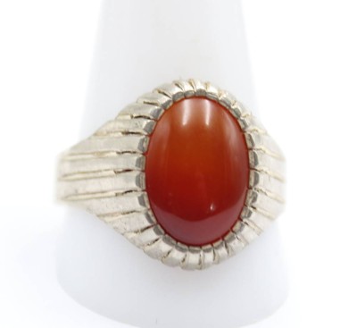 900er Silber-Ring mit Karneol, 7,1gr., RG 70 [1]