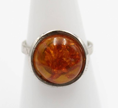 835er Silber-Ring mit Bernstein, 3,1gr., RG 54 [1]