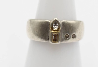 925er Silber-Ring mit klaren Steinen, 5,2gr., RG 54 [1]