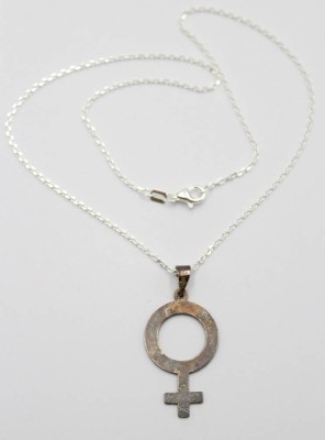 925 Silberanhänger - Venussymbol an 925 Silber Kette  [1]