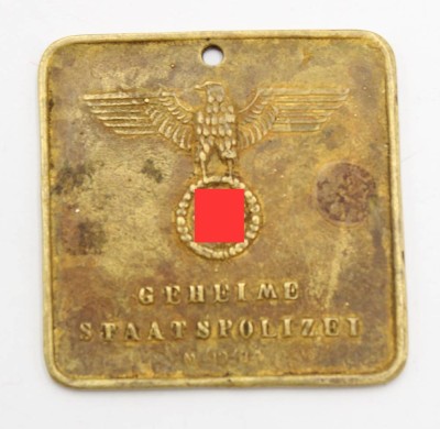 Erkennungsmarke, Geheime Staatspolizei, wohl Sammleranfertigung [1]
