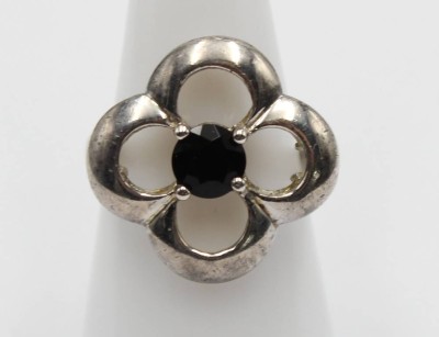 925er Silber-Ring mit schwarzem Stein, 4,8gr., RG 54/55 [1]