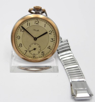 Taschenuhr, Kienzle, 40/50er Jahre, mit Chatelaine, Werk läuft, guter Zustand, D-5cm [1]