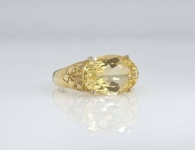 7. Citrin Ring, Silber 925, vergoldet, Citrin 1,0x1,4cm, 5,3 Gramm, Ringweite 59 [1]