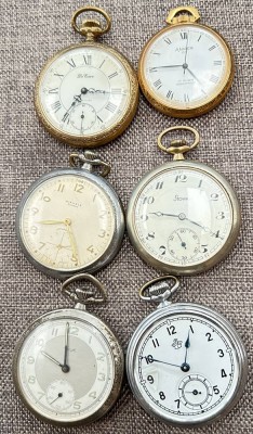 6x mechan. HTU, tw.  Silbergehäuse, wohl alle laufen [1]