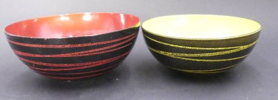 Auktion 357<br>2 emaillierte Schalen, wohl China?, H-7 un d 8 cm, D-14 und 16 cm [1]