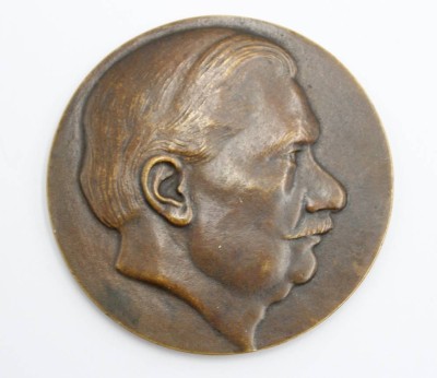 Auktion 357<br>runde Bronze-Plakette, Zur Erinnerung an den sechzigsten Geburtstag, D-9cm [1]