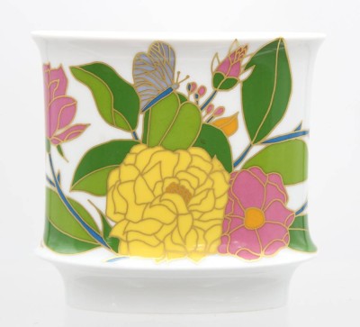 Auktion 357<br>ovoide Vase, Rosenthal studio-linie, florales Dekor, W.Bauer, H-13,8cm B-14,8cm [1]